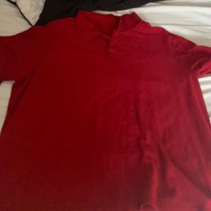 Red collared shirt